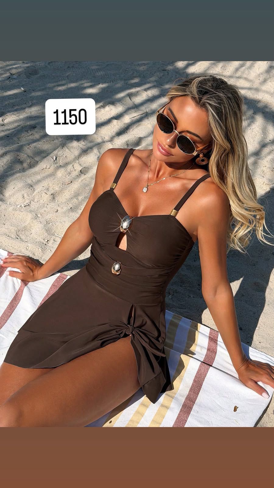 Burgundy Textured Bikini and Skirt Set